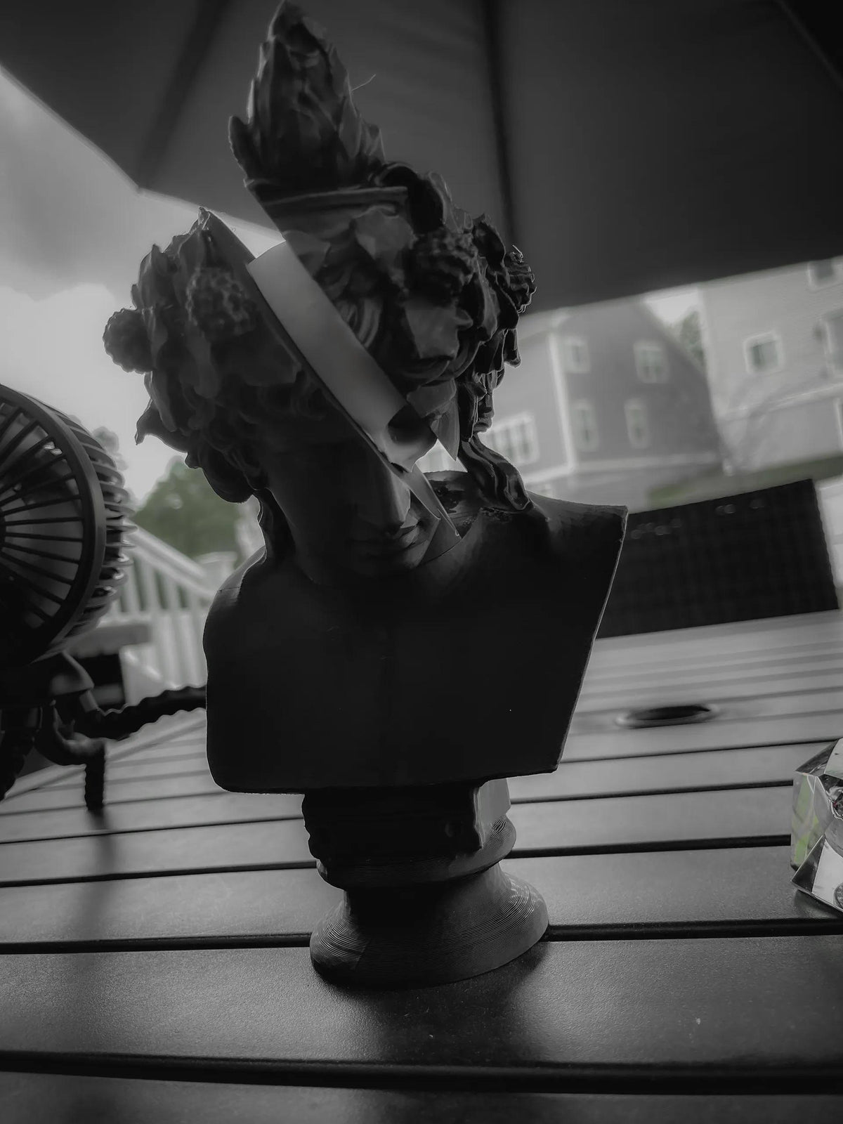 3D Printed Dionysus Bust – Greek God of Wine, Mythological Decor, Unique Fragmented Sculpture