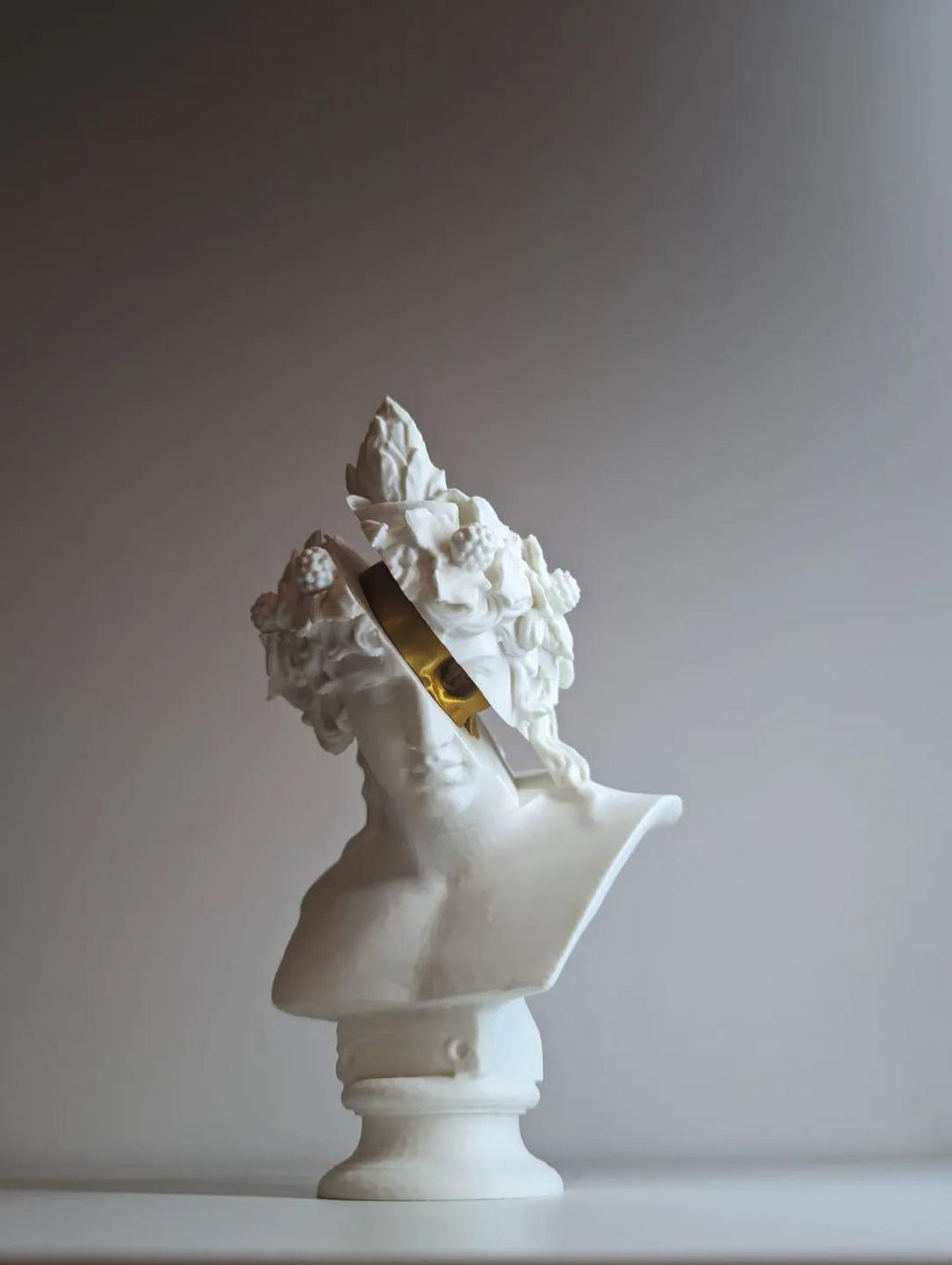3D Printed Dionysus Bust – Greek God of Wine, Mythological Decor, Unique Fragmented Sculpture