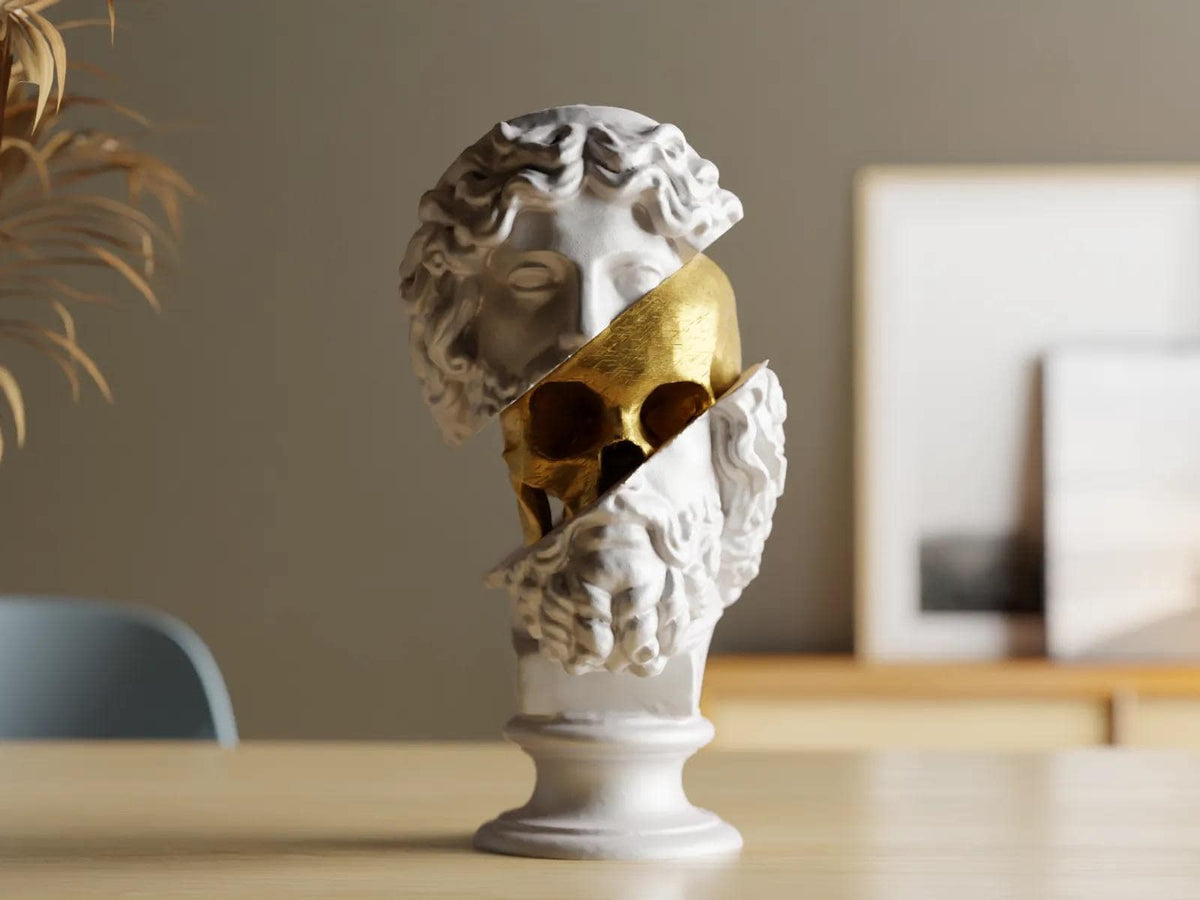 3D Printed Zeus Bust Sculpture – Greek God of Thunder Statue for Home Decor