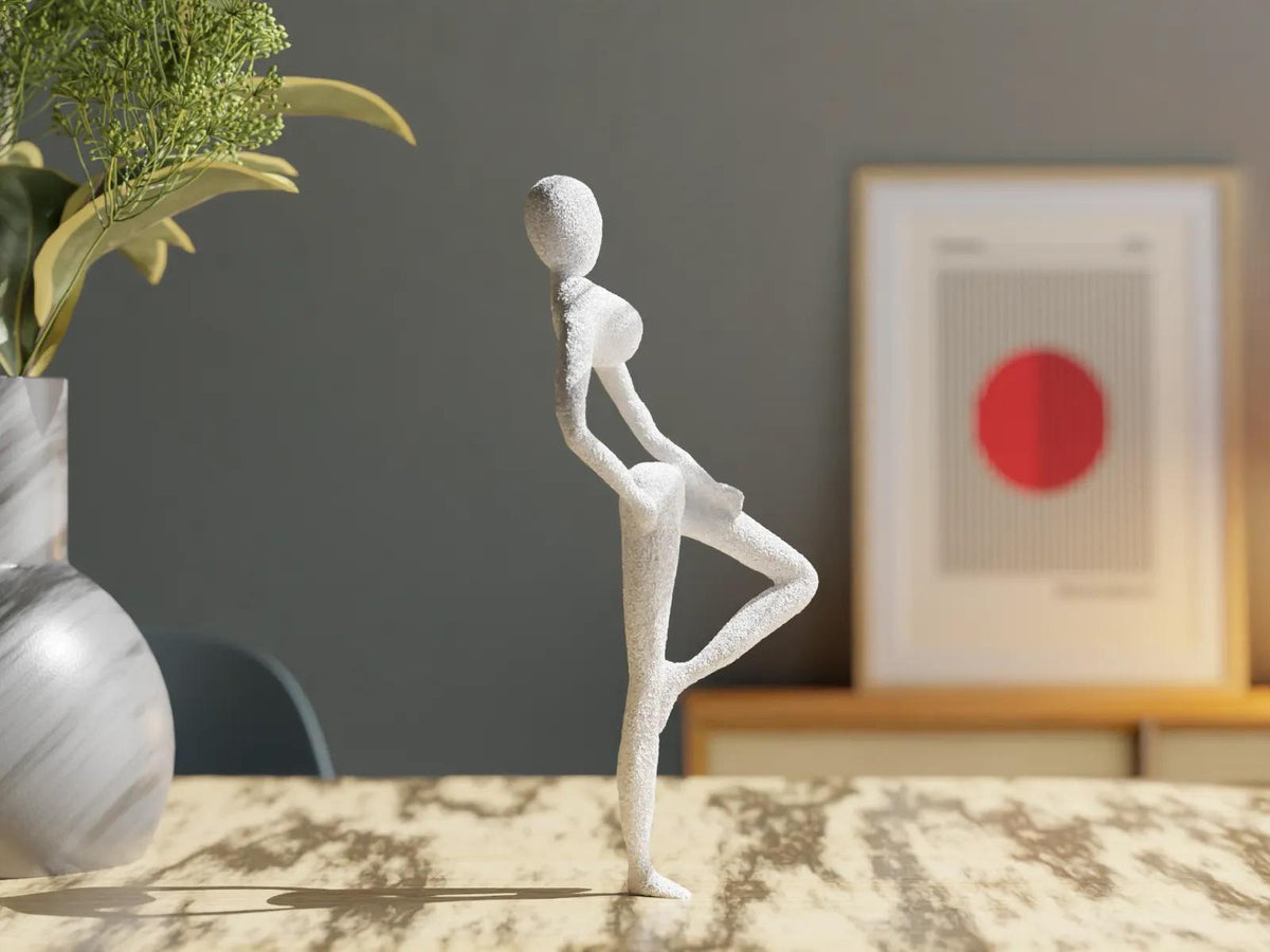 Modern 3D Printed Abstract Figure – Elegant Minimalist Sculpture, Unique Home Decor | Ballet figure