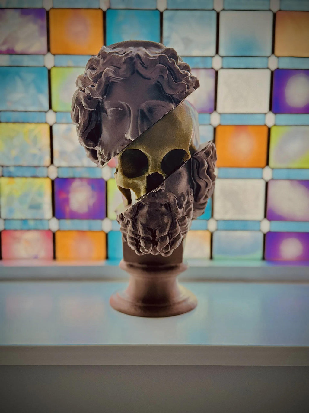 3D Printed Zeus Bust Sculpture – Greek God of Thunder Statue for Home Decor