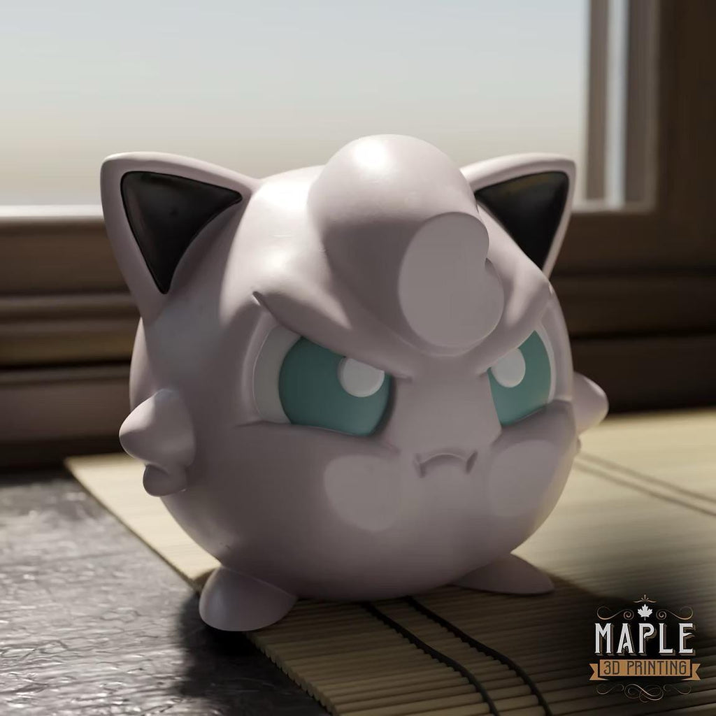 Jigglypuff Window Decoration | 3D Printed Singing Figure | w Mic & no Mic | Window Presser Desk Toy | Anime Room Decor