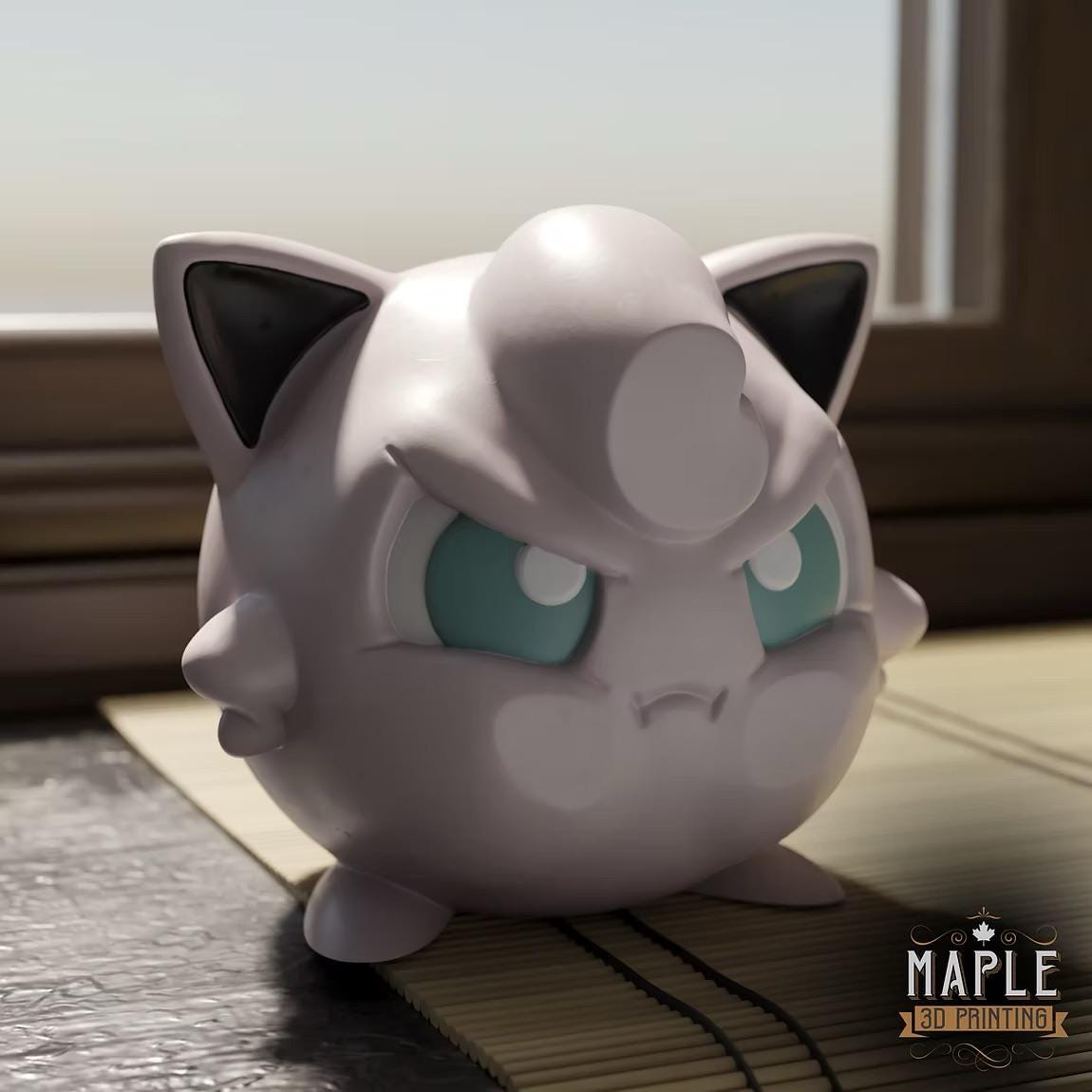 Jigglypuff Window Decoration | 3D Printed Singing Figure | w Mic & no Mic | Window Presser Desk Toy | Anime Room Decor