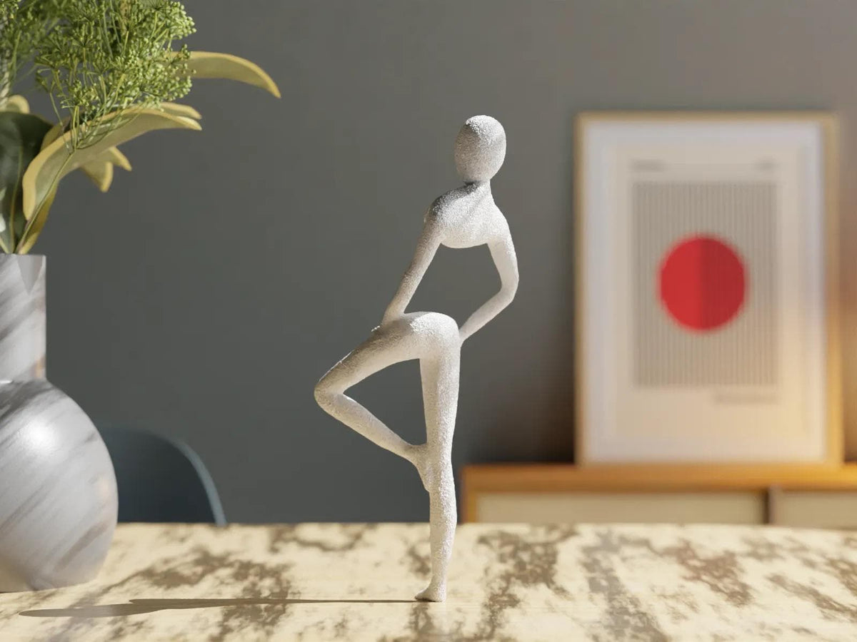 Modern 3D Printed Abstract Figure – Elegant Minimalist Sculpture, Unique Home Decor | Ballet figure