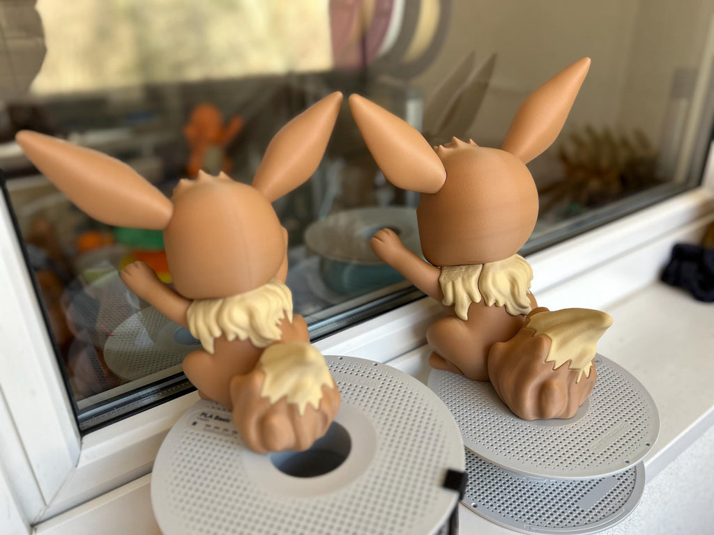 Eevee Window Decoration | Sad & Angry Face Eevee | 3D Printed Window Presser | Anime Room Decor | Eevee Fan Gift