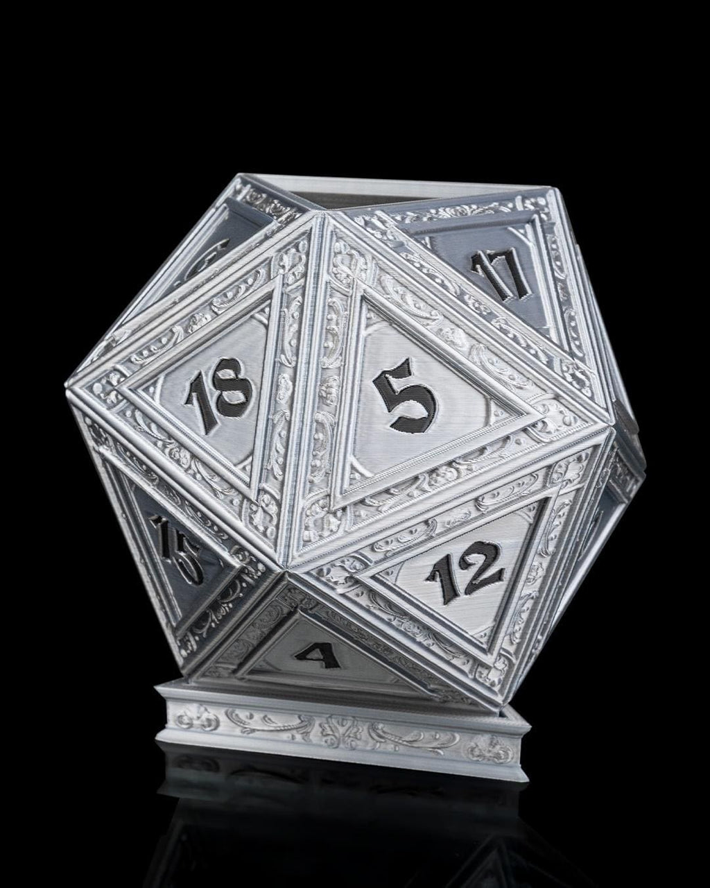 3D Printed Champion's D20 Dice Planter - Geeky RPG Decor for Gamers & DnD Fans