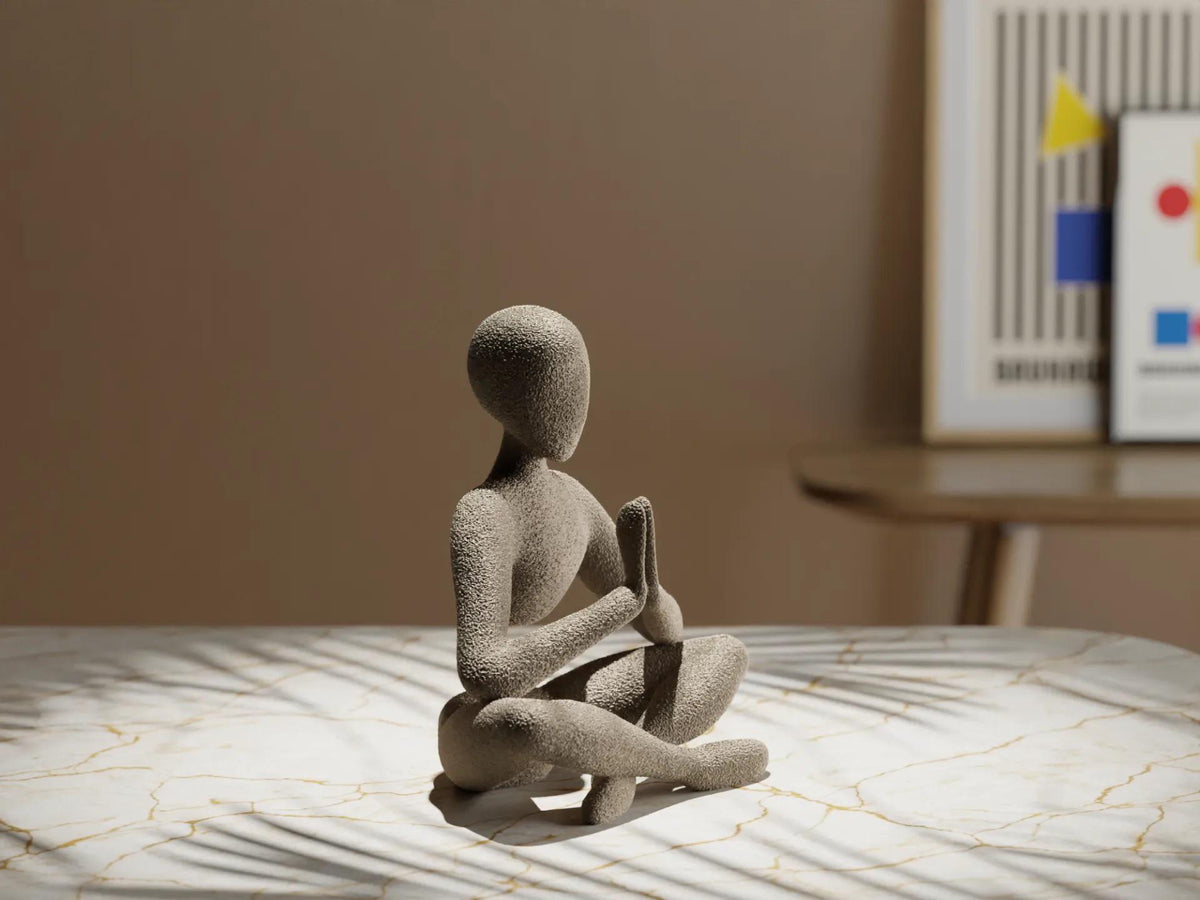 Praying Statue - Minimalist Zen Decor, Meditative Art Piece, Modern Home Accent