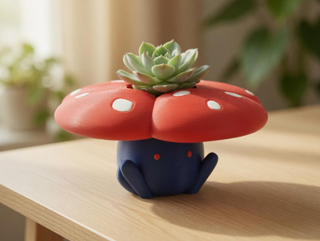 Vileplume Planter Pot | Pokemon Inspired Planter | Succulent Planter | Desk Plant Holder | Gamer Room Decor