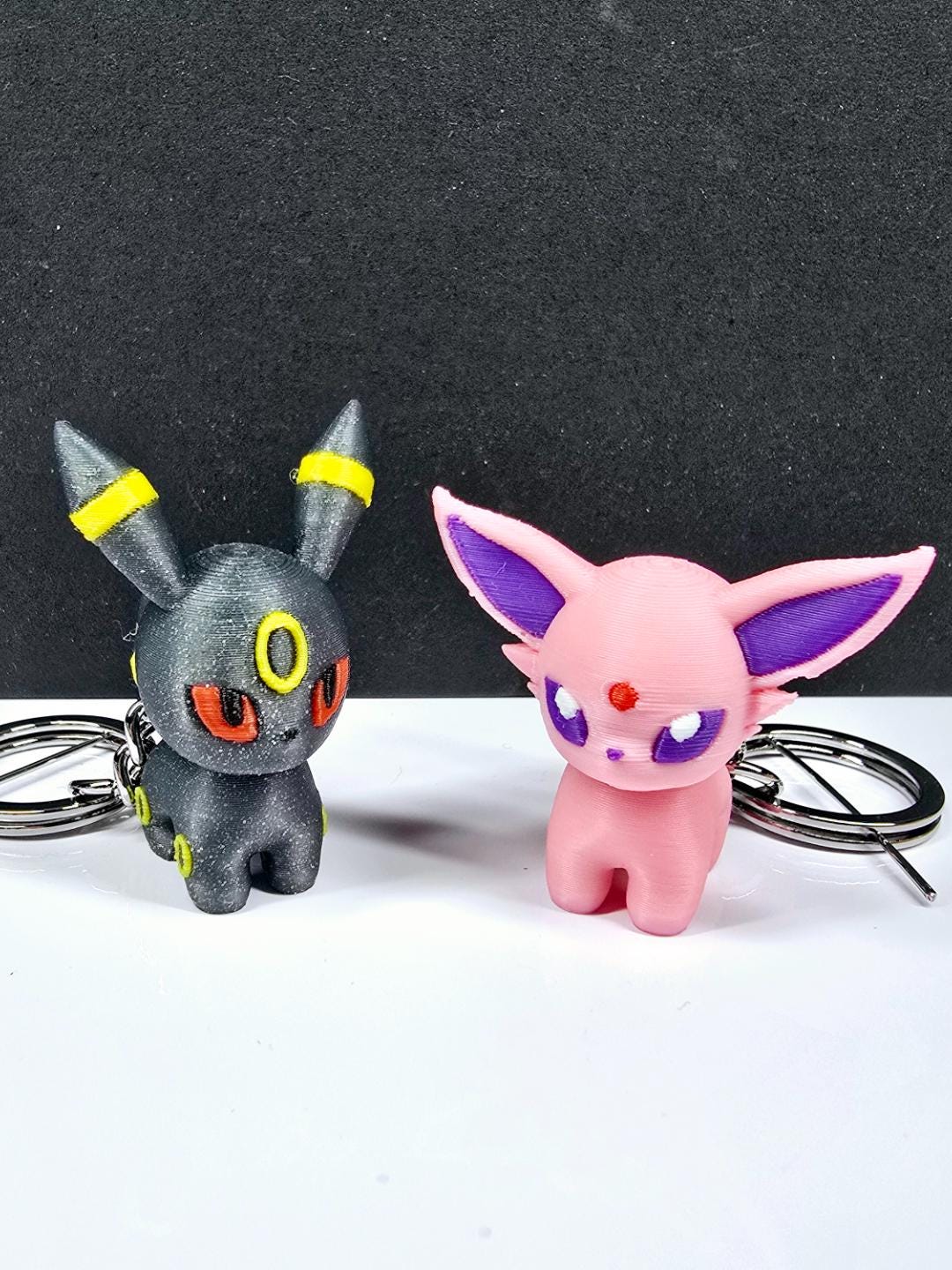 Chibi Espeon Umbreon Figure Set | 3D Printed Pokemon Collectible | Eeveelution Figurine | Kawaii Pokemon Gift | Anime Desk Toy