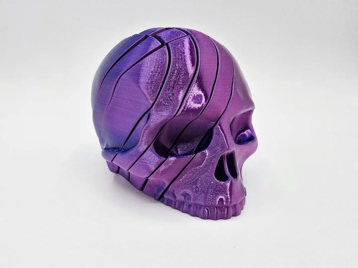 Slime Skull Fidget Toy, 3D Printed Skull Twist Cascading Sensory Toy, Stress Relief for Anxiety & ADHD, Cool Spooky Desk Gift