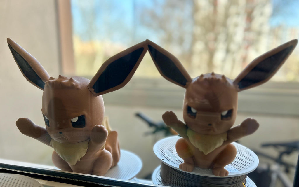 Eevee Window Decoration | Sad & Angry Face Eevee | 3D Printed Window Presser | Anime Room Decor | Eevee Fan Gift