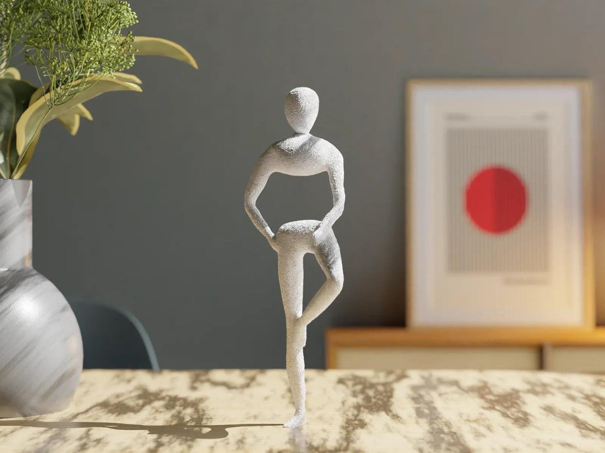 Modern 3D Printed Abstract Figure – Elegant Minimalist Sculpture, Unique Home Decor | Ballet figure