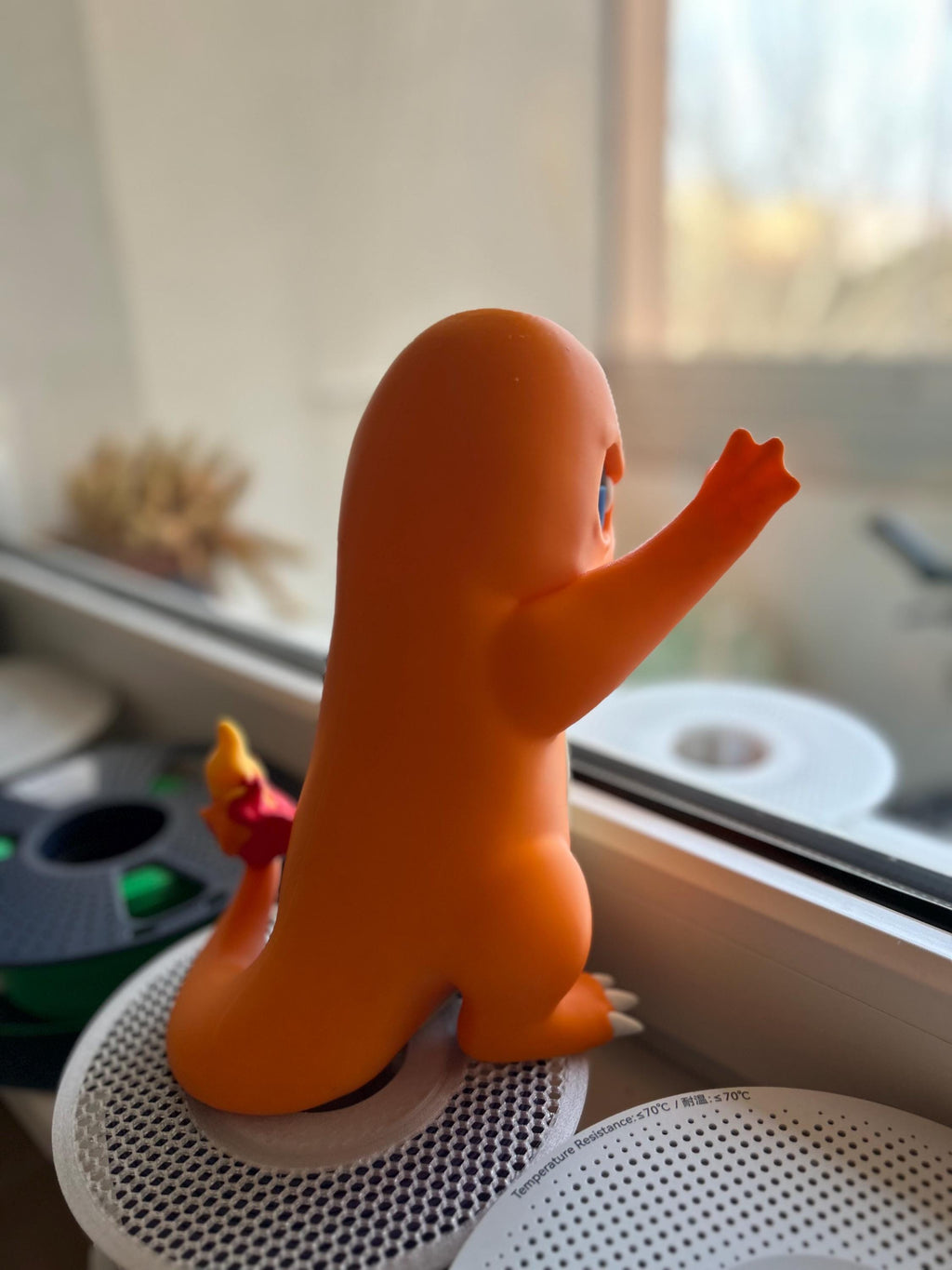 Charmander 3D Window Decoration | Window Presser | Anime Fan Gift | 3D Printed Desk Toy