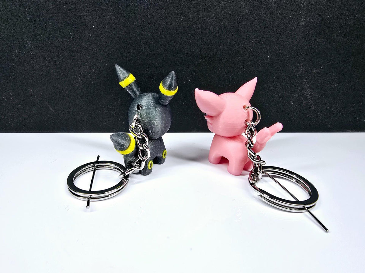 Chibi Espeon Umbreon Figure Set | 3D Printed Pokemon Collectible | Eeveelution Figurine | Kawaii Pokemon Gift | Anime Desk Toy