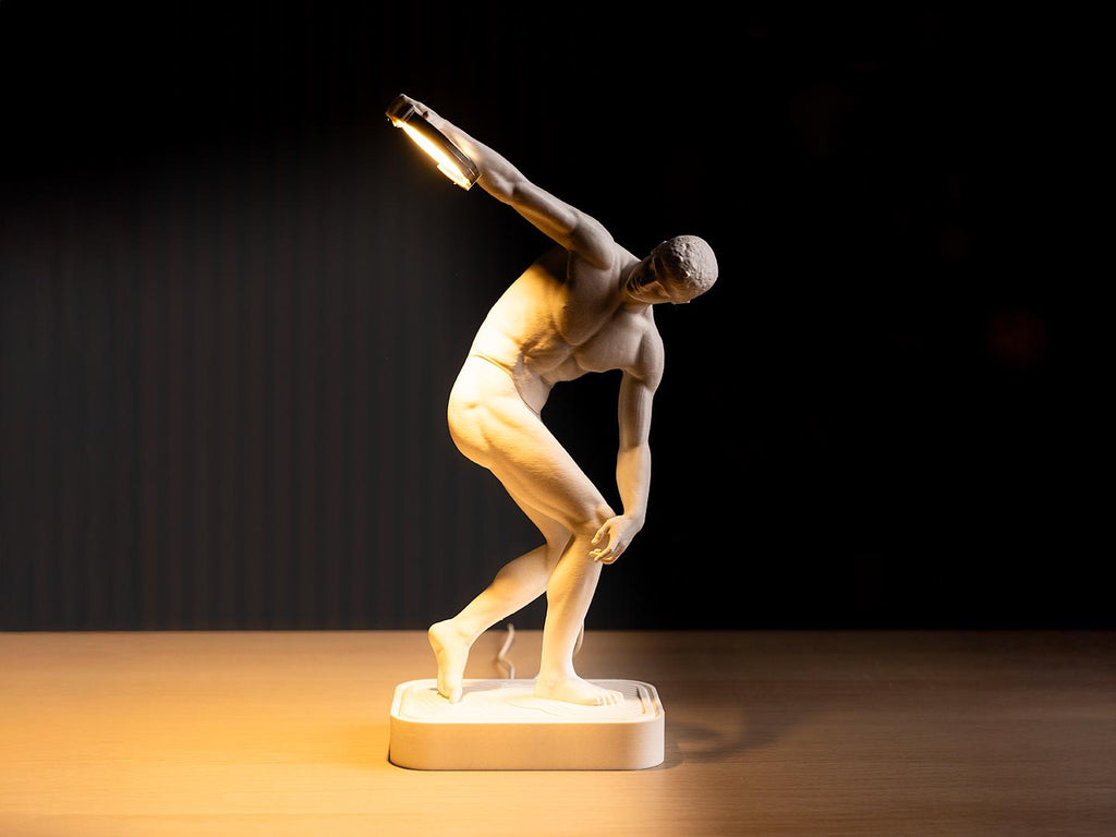 3D Printed Discobolus Lamp | Modern Greek Statue Light | Artistic Desk Lamp | Unique Home Decor Gift for Art Lovers