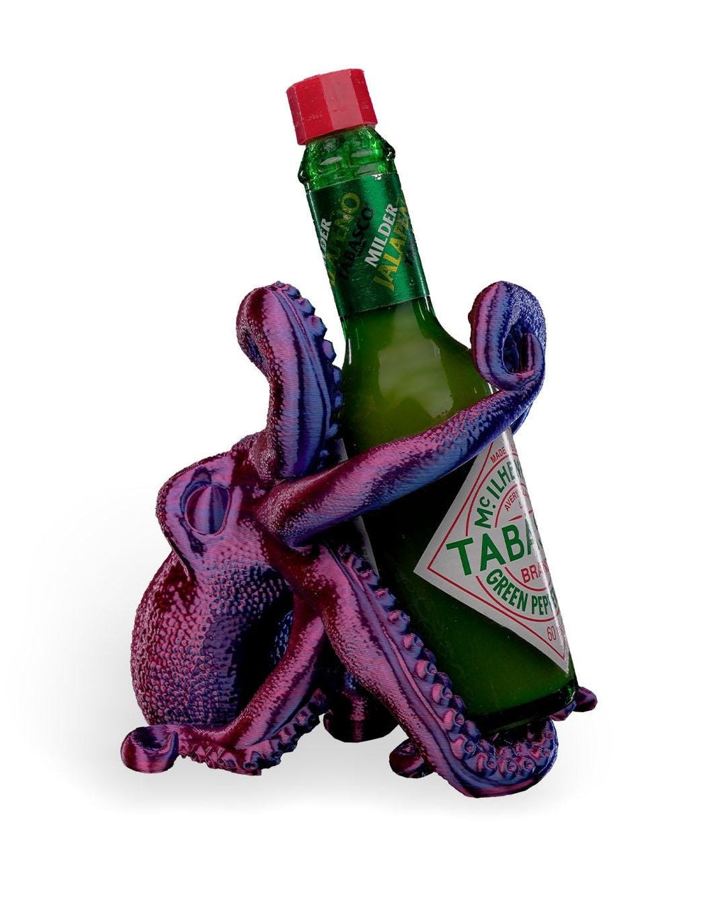 3D Printed Octopus Tabasco Holder – Unique Bottle Stand