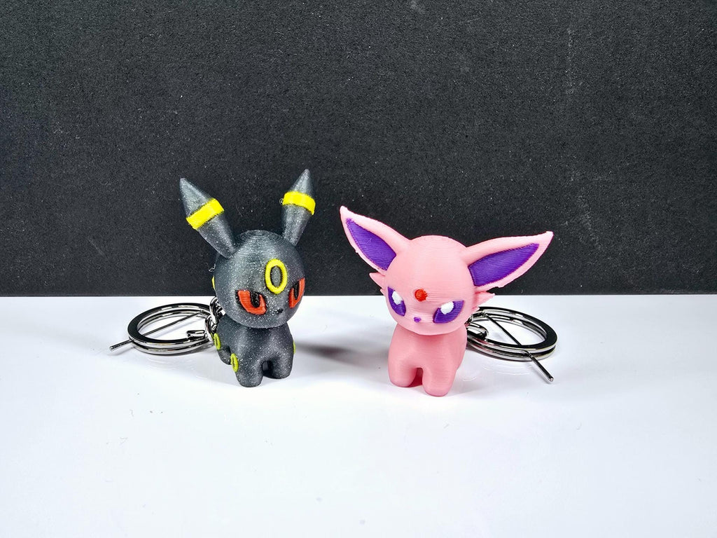 Chibi Espeon Umbreon Figure Set | 3D Printed Pokemon Collectible | Eeveelution Figurine | Kawaii Pokemon Gift | Anime Desk Toy