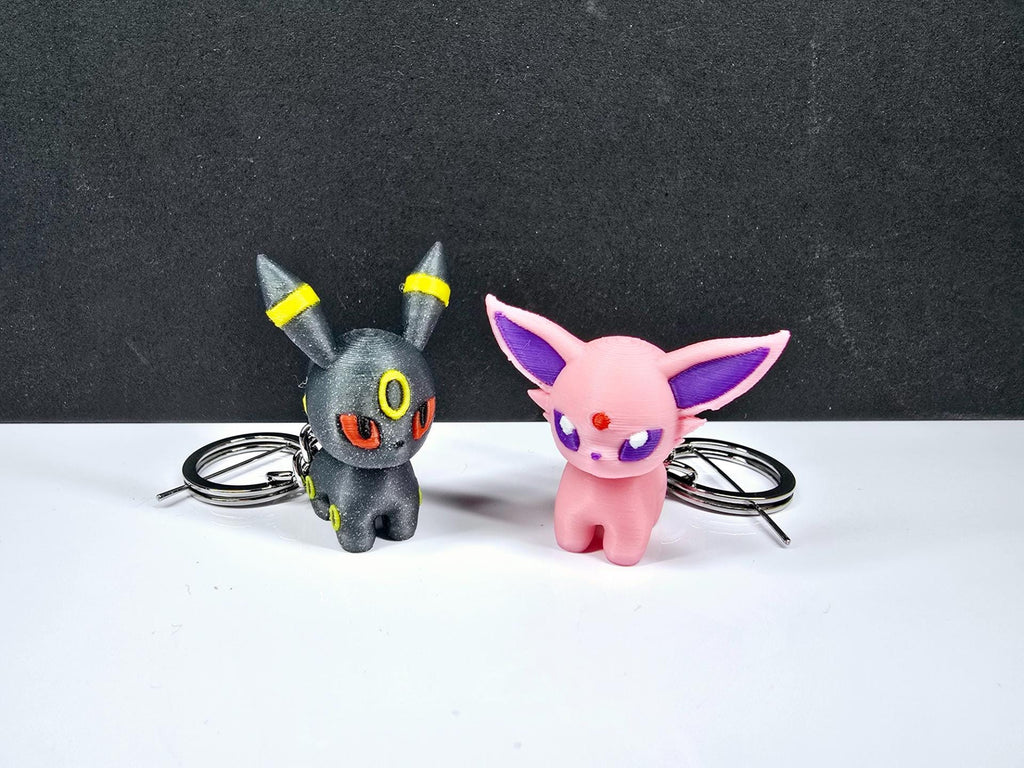 Chibi Espeon Umbreon Figure Set | 3D Printed Pokemon Collectible | Eeveelution Figurine | Kawaii Pokemon Gift | Anime Desk Toy