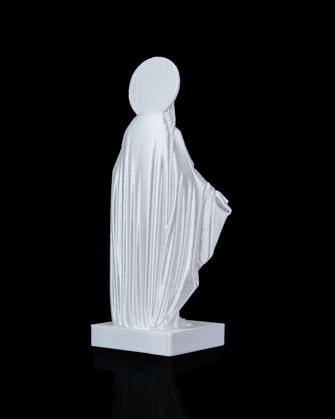 Holy Mary Statue – Virgin Mary Figurine – Religious Home Decor – Catholic Gift – Modern White Sculpture