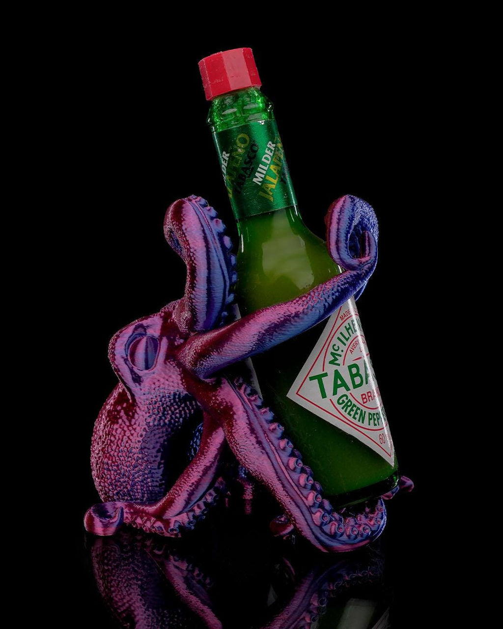 3D Printed Octopus Tabasco Holder – Unique Bottle Stand
