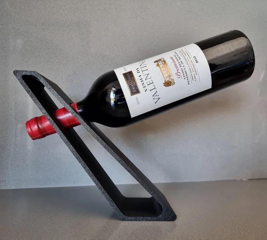 3D Printed Wine Bottle Holder – Modern Minimalist Display Stand