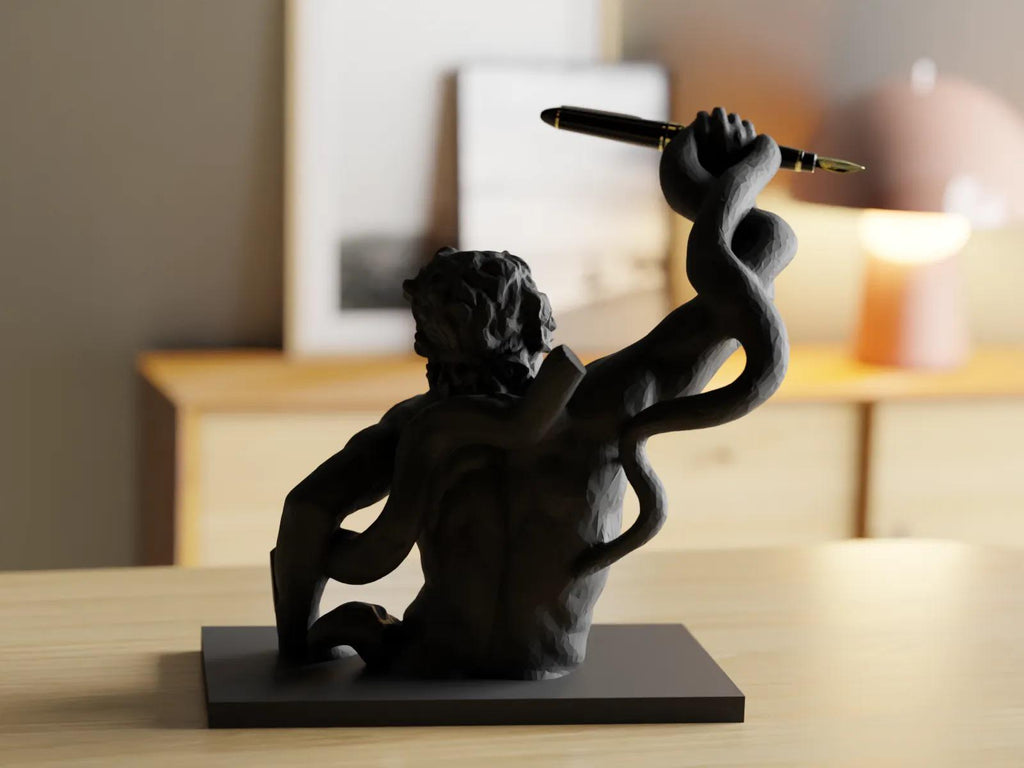 Elegant 3D Printed Greek Statue Pen Holder – Unique Desk Accessory for Home or Office