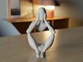 Contemplative 3D Printed Abstract Figure - Modern Minimalist Art Sculpture for Home Decor