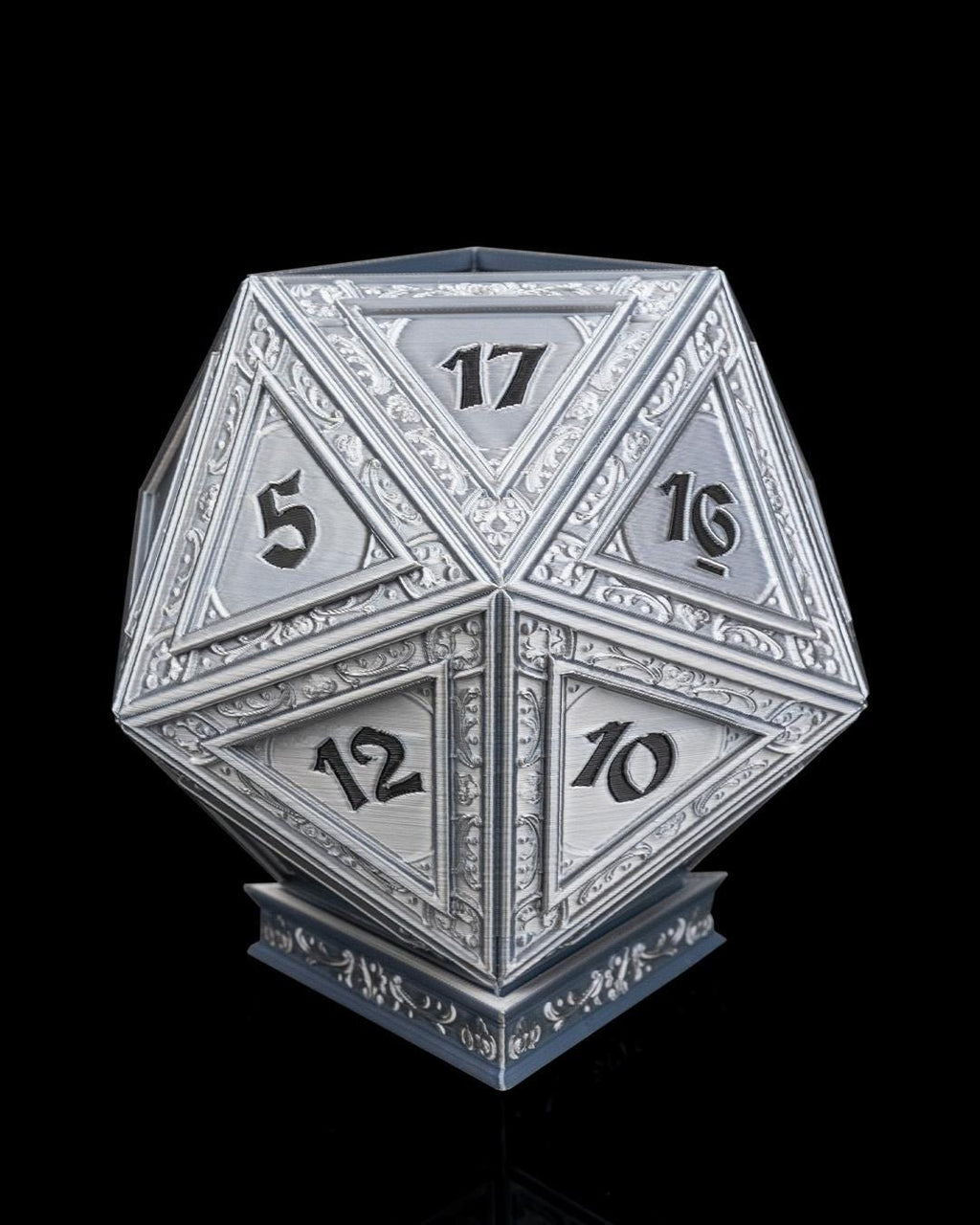 3D Printed Champion's D20 Dice Planter - Geeky RPG Decor for Gamers & DnD Fans