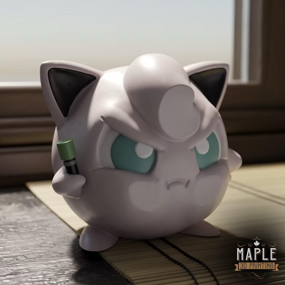 Jigglypuff Window Decoration | 3D Printed Singing Figure | w Mic & no Mic | Window Presser Desk Toy | Anime Room Decor
