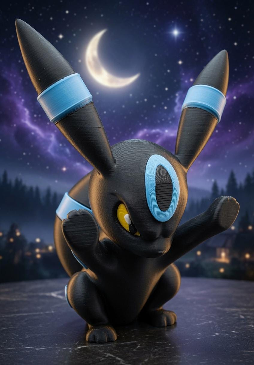 Umbreon 3D Window Decoration | Window Presser | Anime Desk Toy | Room Decor | Shiny Option