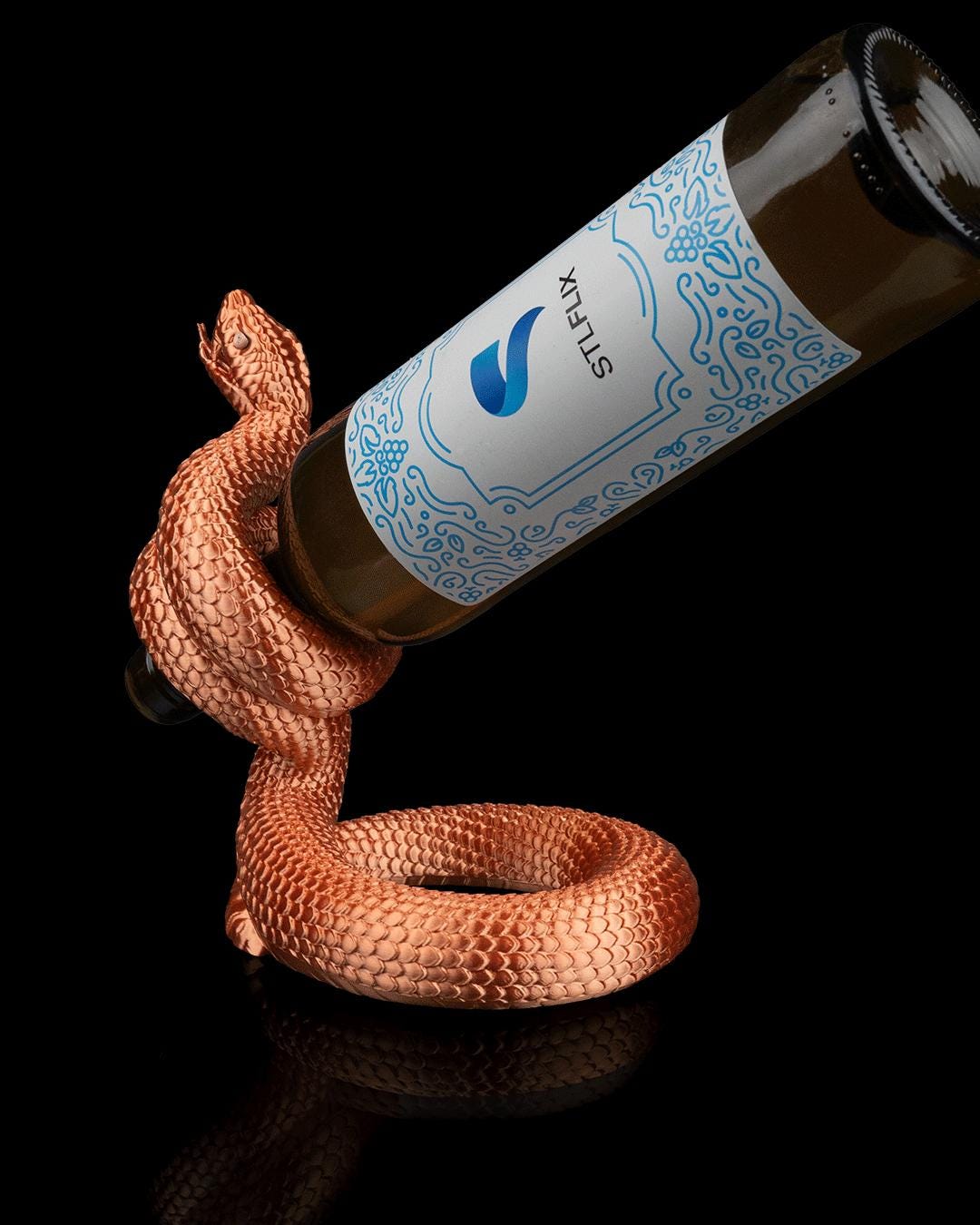 Viper Wine Bottle Holder – Unique Serpent Vine Rack for Home Bar Décor