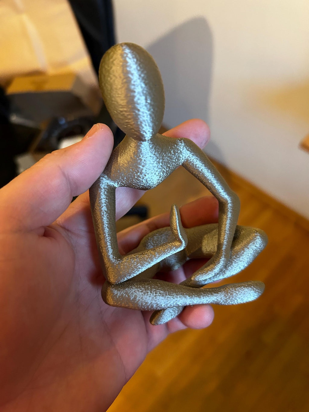 3D Printed Meditative Figure – Modern Art Sculpture for Home Decor, Zen-Inspired Yoga Pose Ornament