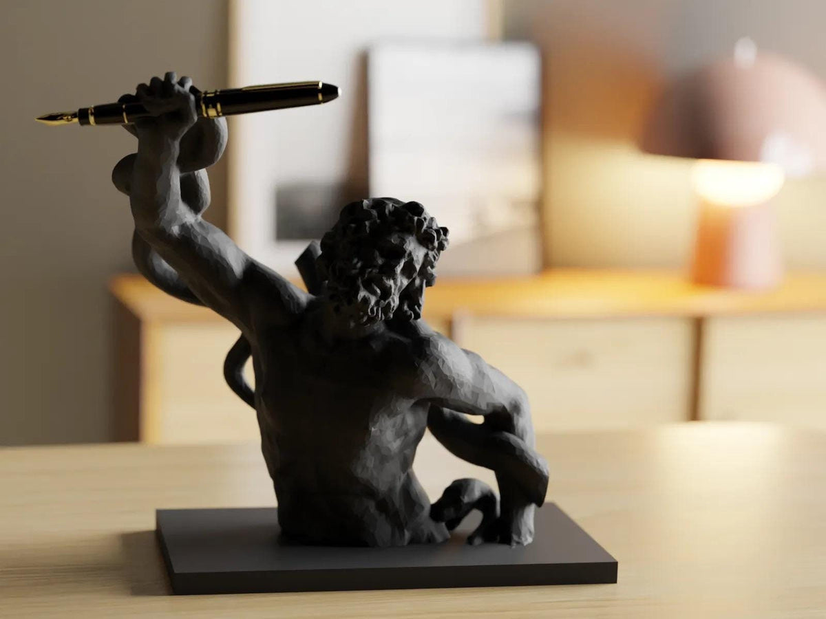Elegant 3D Printed Greek Statue Pen Holder – Unique Desk Accessory for Home or Office