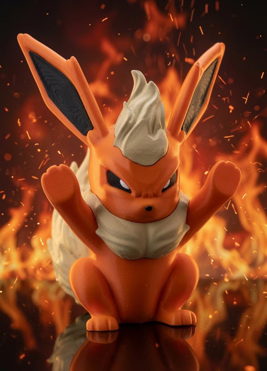 Flareon 3D Window Decoration | Window Presser | Anime Desk Toy | Room Decor