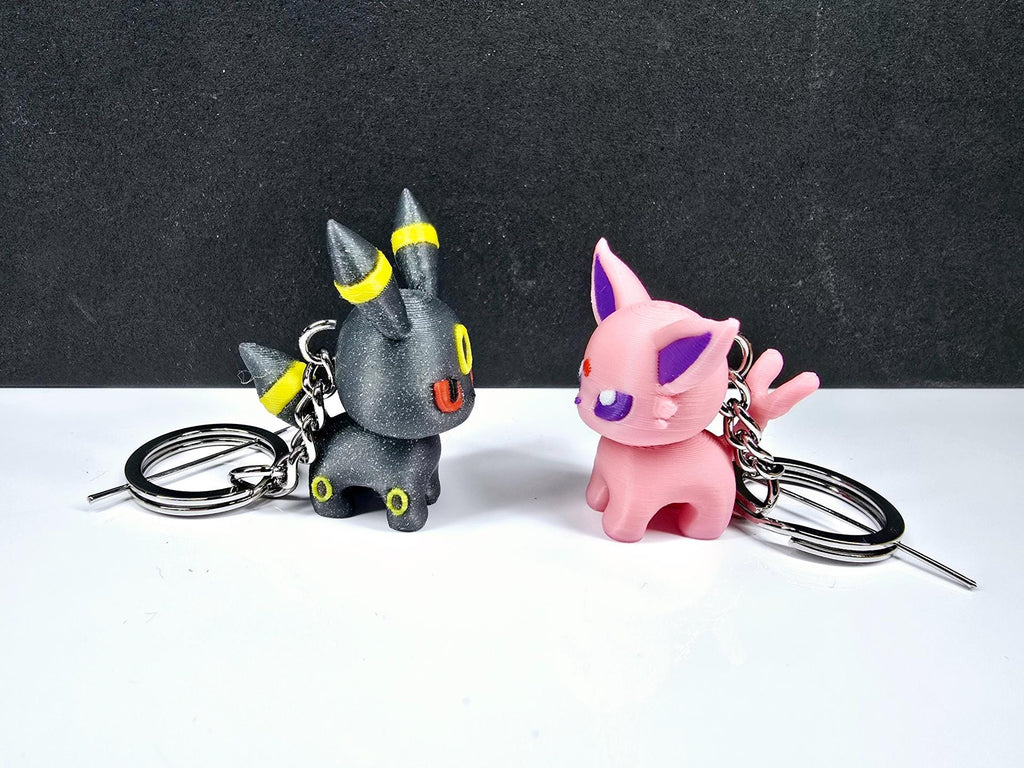 Chibi Espeon Umbreon Figure Set | 3D Printed Pokemon Collectible | Eeveelution Figurine | Kawaii Pokemon Gift | Anime Desk Toy