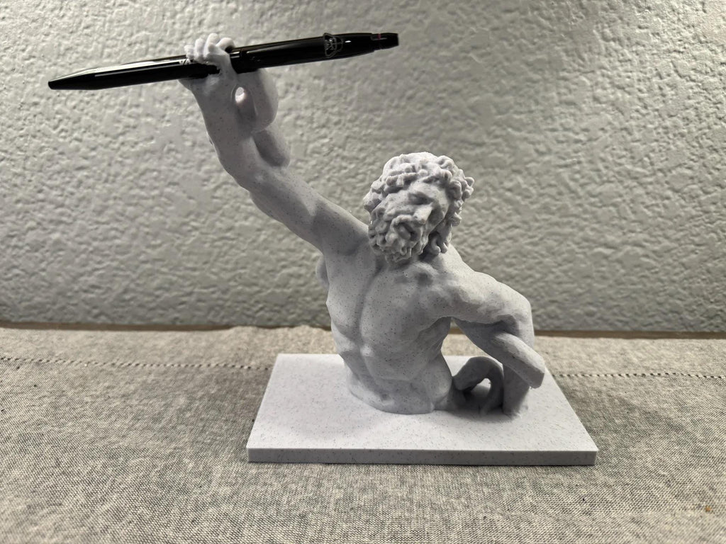 Elegant 3D Printed Greek Statue Pen Holder – Unique Desk Accessory for Home or Office