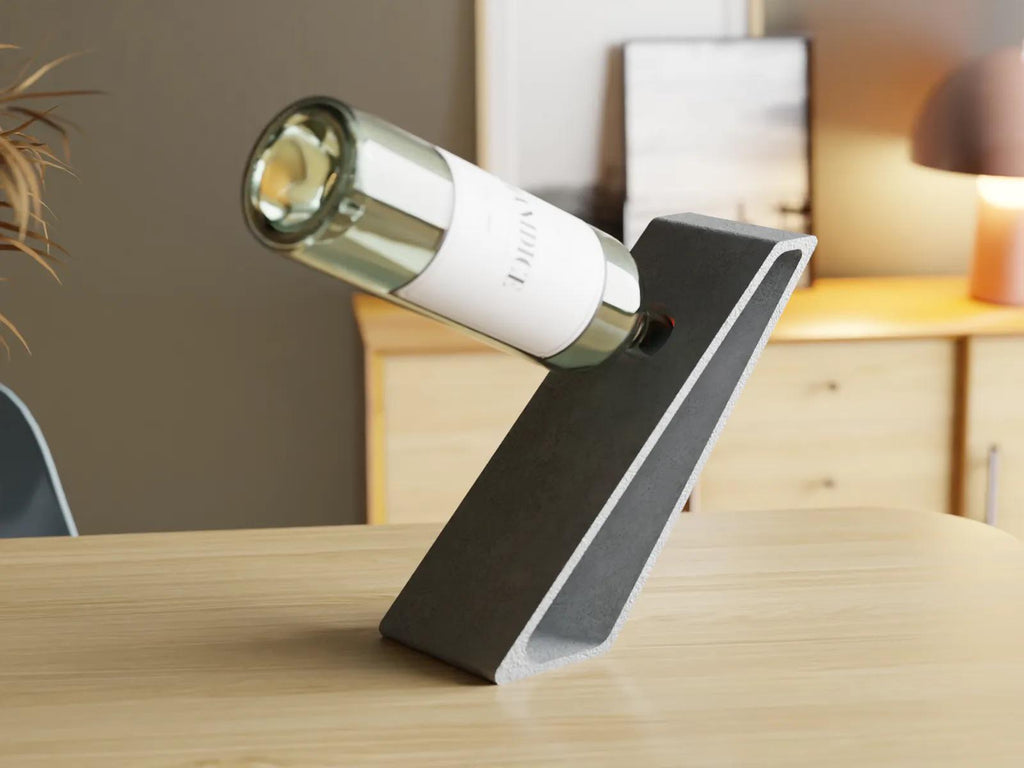 3D Printed Wine Bottle Holder – Modern Minimalist Display Stand