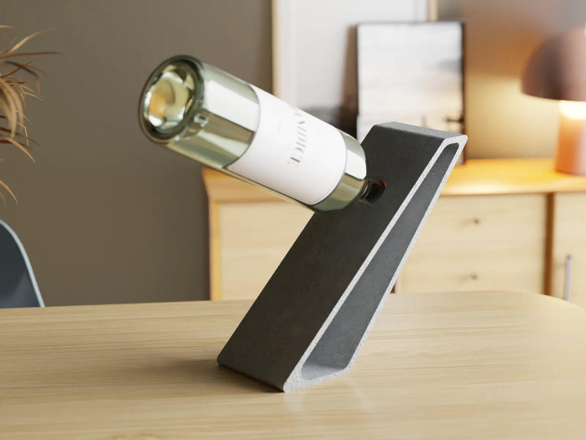 3D Printed Wine Bottle Holder – Modern Minimalist Display Stand
