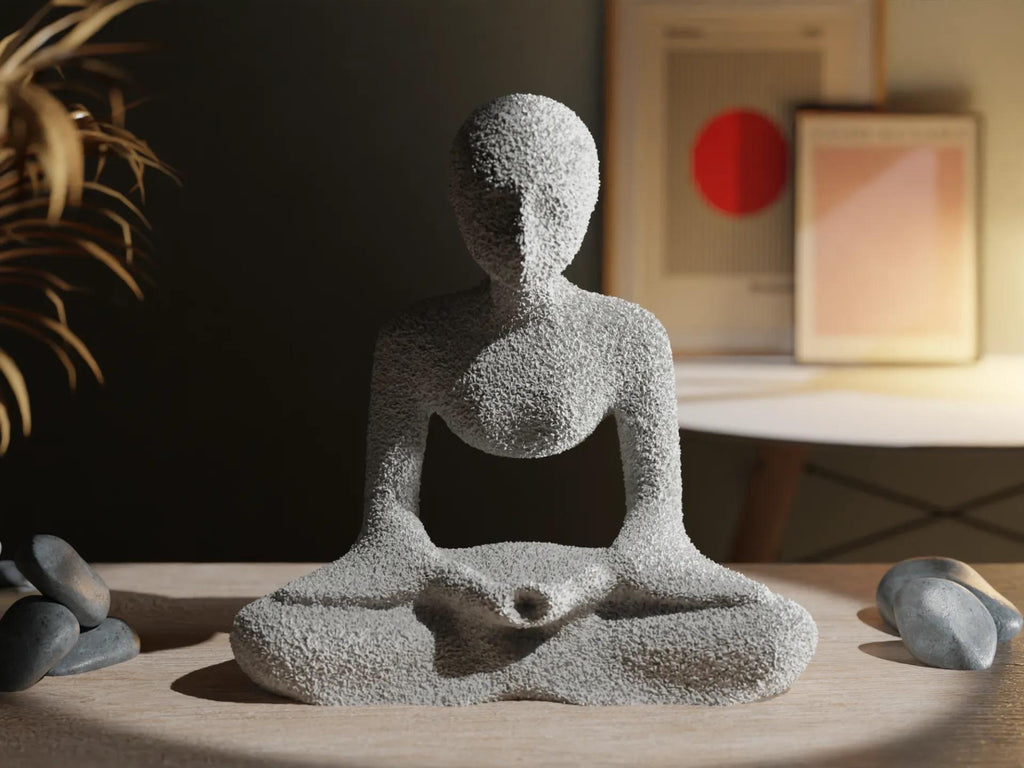 3D Printed Meditative Monk Figurine – Zen Home Decor, Minimalist Sculpture, Spiritual Gift