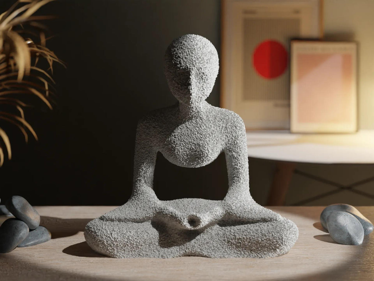 3D Printed Meditative Monk Figurine – Zen Home Decor, Minimalist Sculpture, Spiritual Gift