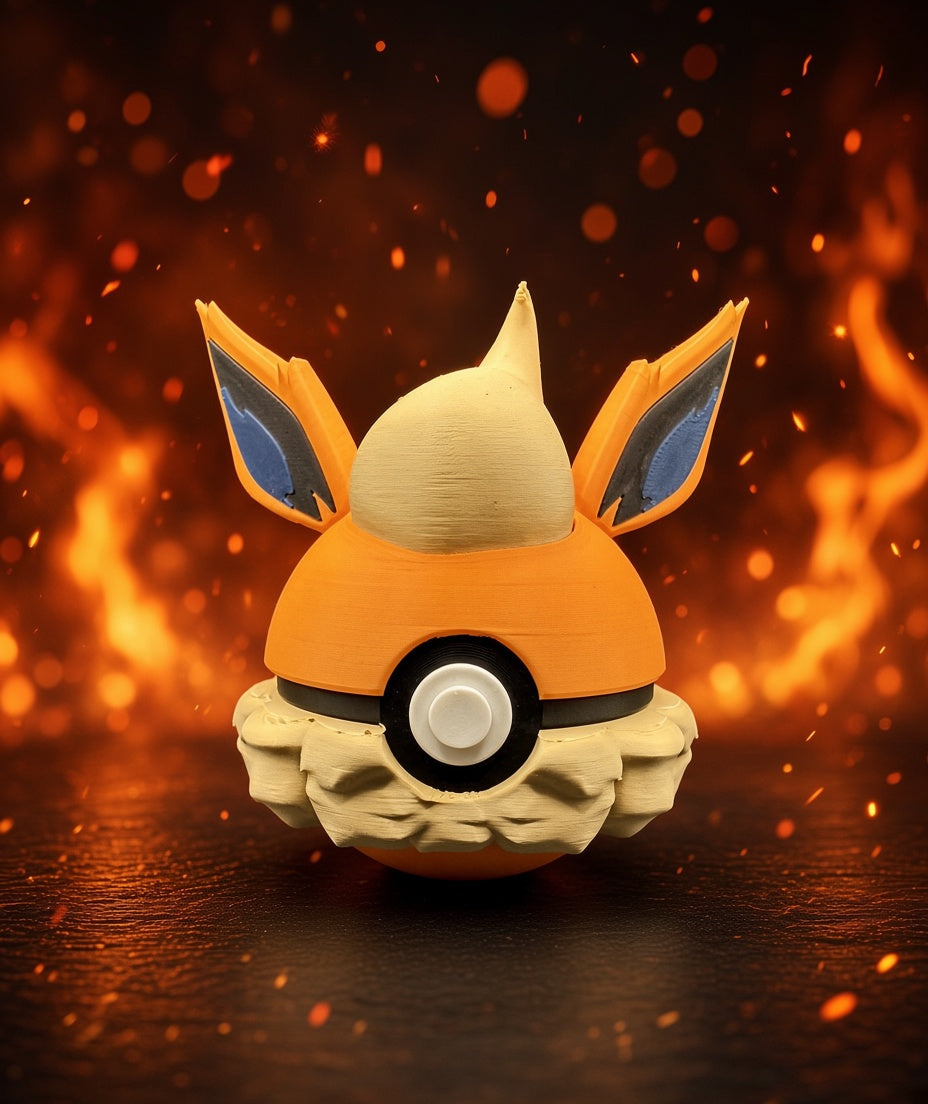 Flareon 3D Printed Creature Ball | Custom Character Ball Collectible | Pokémon Fan Gift