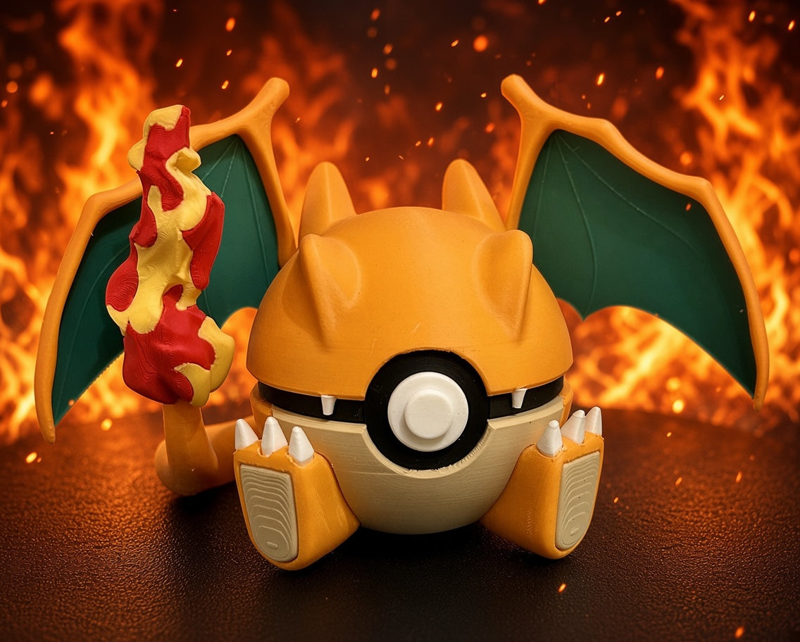 Charizard 3D Printed Creature Ball | Custom Character Ball Collectible | Pokémon Fan Gift