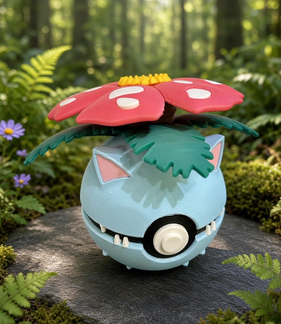 Venusaur 3D Printed Creature Ball | Custom Character Ball Collectible | Pokémon Fan Gift