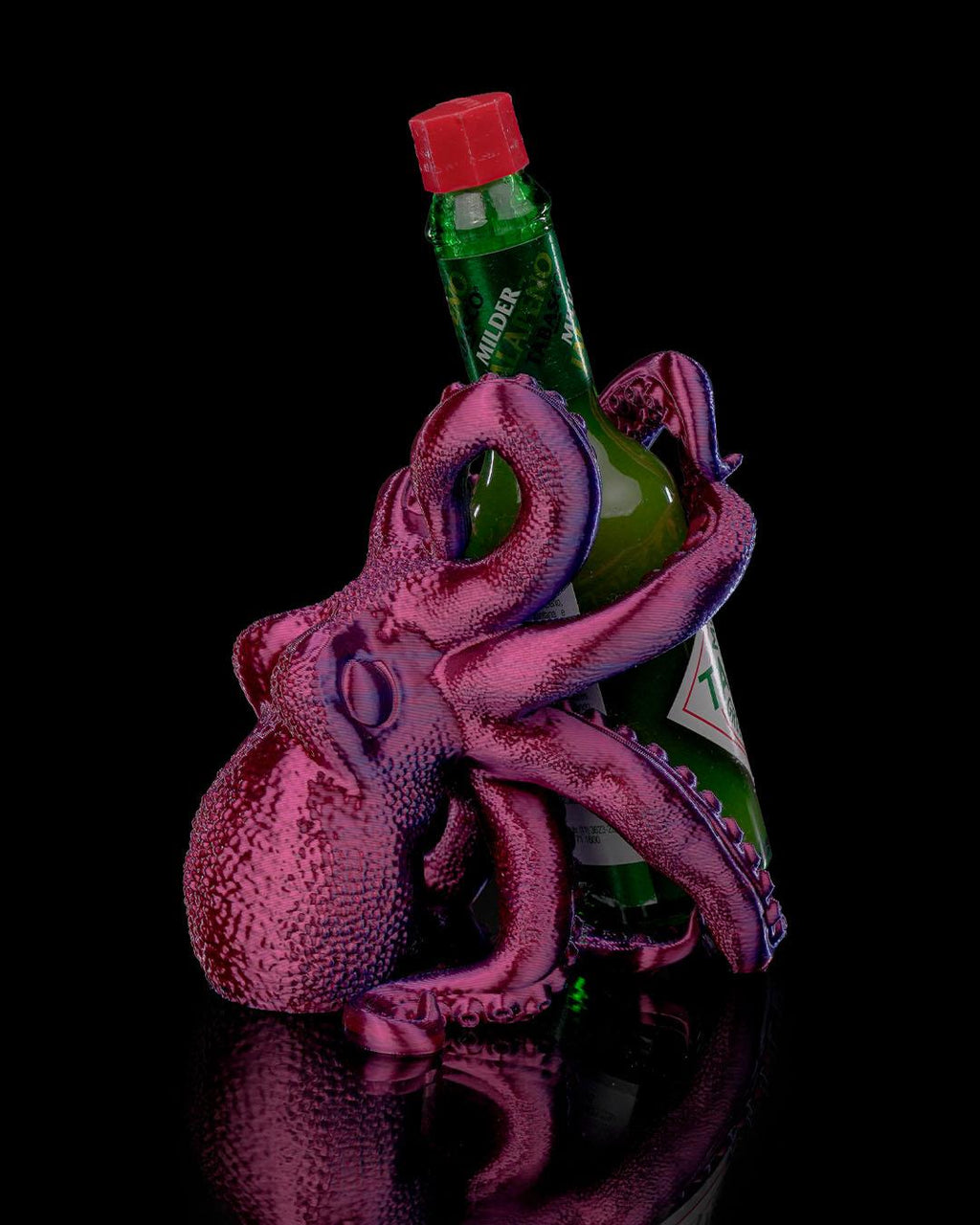 3D Printed Octopus Tabasco Holder – Unique Bottle Stand