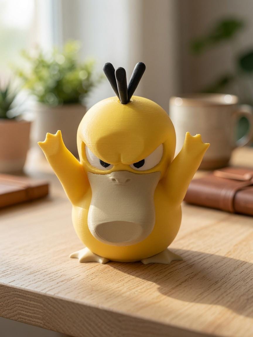 Psyduck 3D Window Decoration | Shiny Option | Room Decor