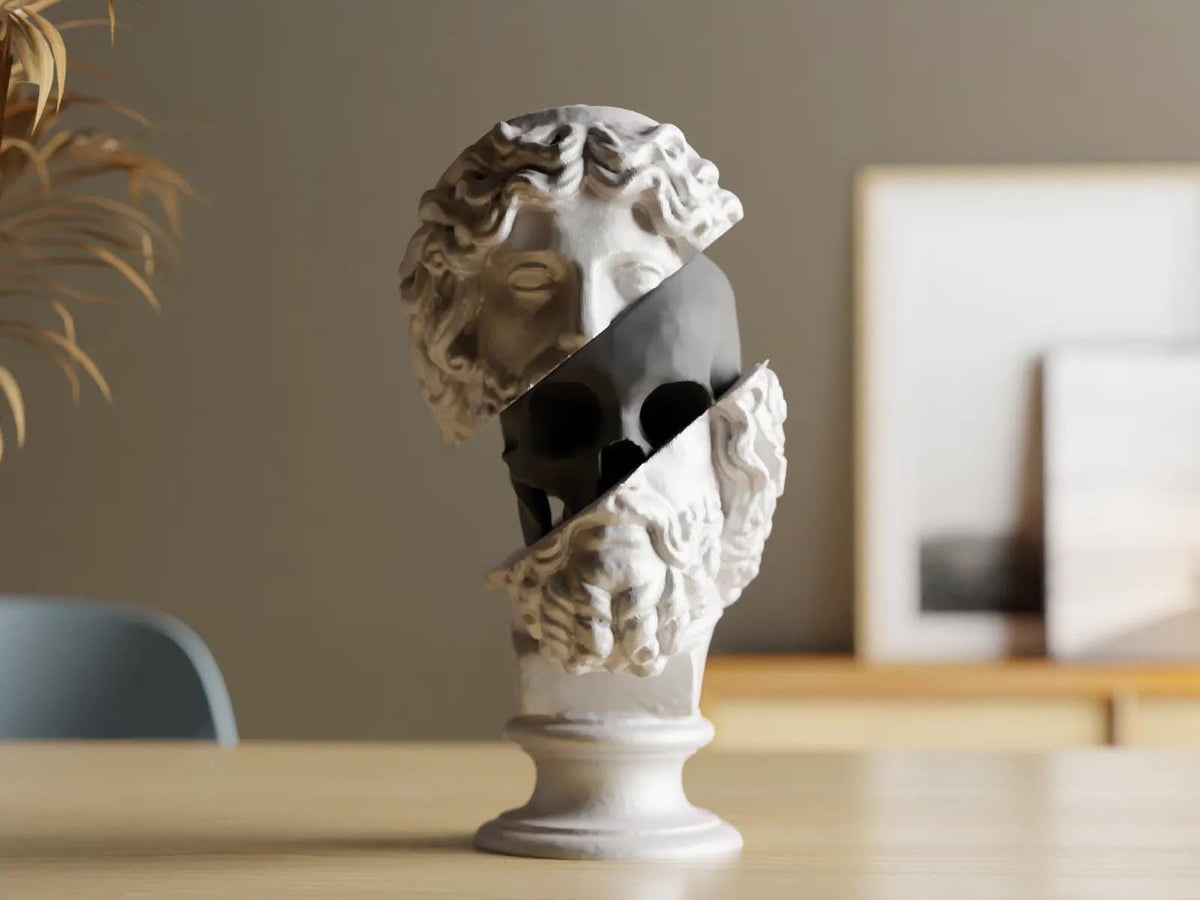 3D Printed Zeus Bust Sculpture – Greek God of Thunder Statue for Home Decor