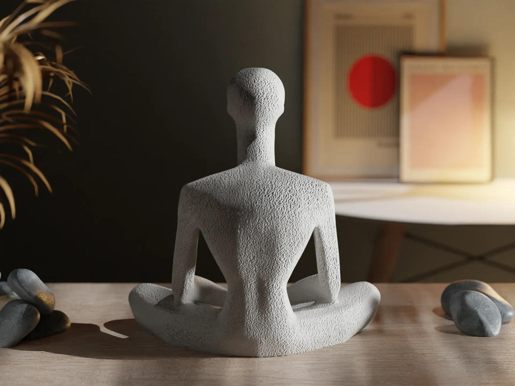 3D Printed Meditative Monk Figurine – Zen Home Decor, Minimalist Sculpture, Spiritual Gift