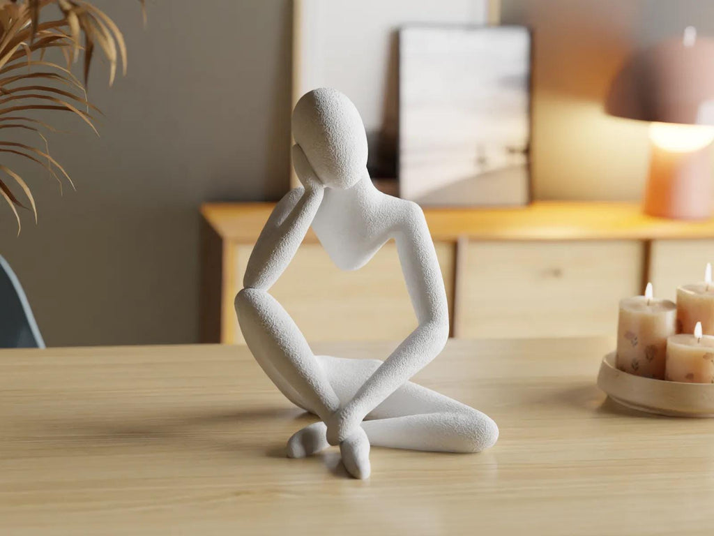 Modern 3D Printed Meditation Figure – Minimalist Home Decor Sculpture, Yoga Pose Art