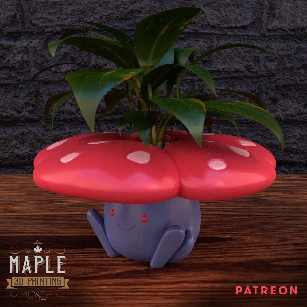 Vileplume Planter Pot | Pokemon Inspired Planter | Succulent Planter | Desk Plant Holder | Gamer Room Decor