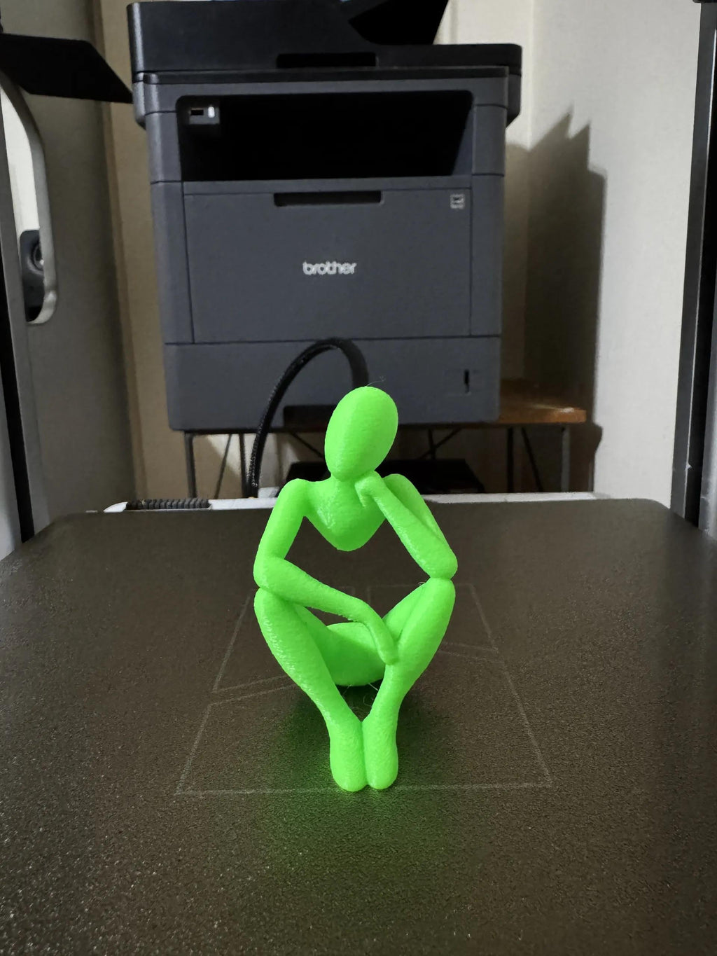 Contemplative 3D Printed Figure – Modern Art Sculpture for Home Decor, Thoughtful Pose Ornament